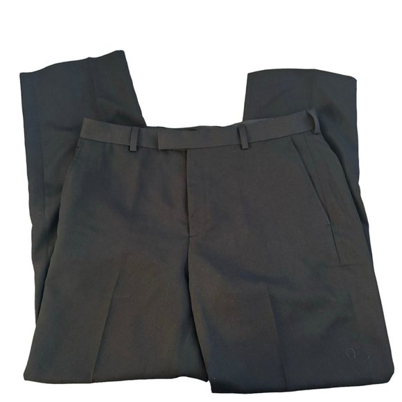 Kenneth Cole Reaction Black Flat Front Mens Dress‎ Pants 36x32 NWOT - Picture 1 of 8